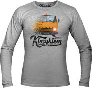 Jeżdżę klasykiem Kamaz 5320 - longsleeve męski melanżowy