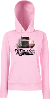 Jeżdżę klasykiem Cadillac Classic Brougham - bluza damska z kapturem różowa