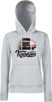 Jeżdżę klasykiem Cadillac Classic Brougham - bluza damska z kapturem melanżowa