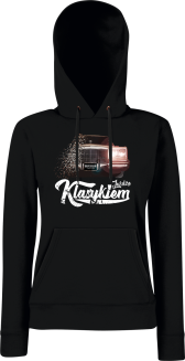 Jeżdżę klasykiem Cadillac Classic Brougham - bluza damska z kapturem czarna