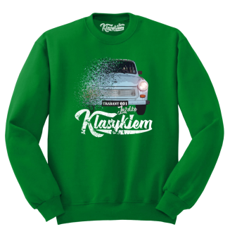 Zielona bluza męska z nadrukiem TRABANT 601