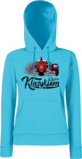 Jeżdżę klasykiem Formuła 1 - bluza damska z kapturem turkusowa