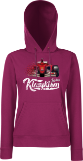 Jeżdżę klasykiem Formuła 1 - bluza damska z kapturem bordowa
