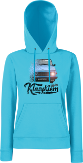 Jeżdżę klasykiem Wartburg - bluza damska z kapturem turkusowa