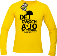 Dej dwóch a jo to zrobia - longsleeve męski żółty