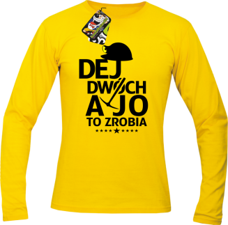 Dej dwóch a jo to zrobia - longsleeve męski żółty