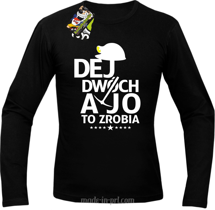 Dej dwóch a jo to zrobia - longsleeve męski czarny