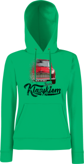 Jeżdżę klasykiem Mini Morris - bluza damska z kapturem zielona