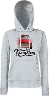 Jeżdżę klasykiem Mini Morris - bluza damska z kapturem melanż 