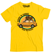 Komu w drogę temu Maluszek Fiat 126p - koszulka męska żółta