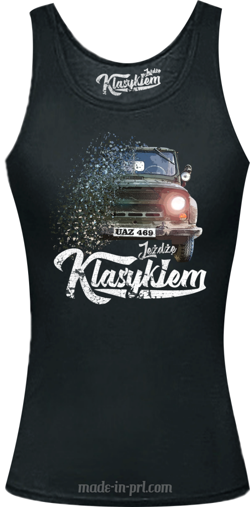 Jeżdżę klasykiem UAZ 469 - top damski czarny