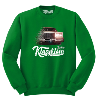 Jeżdżę klasykiem Cadillac Classic Brougham - bluza męska standard zielony