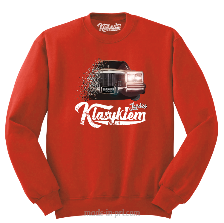 Jeżdżę klasykiem Cadillac Classic Brougham - bluza męska standard czerwona