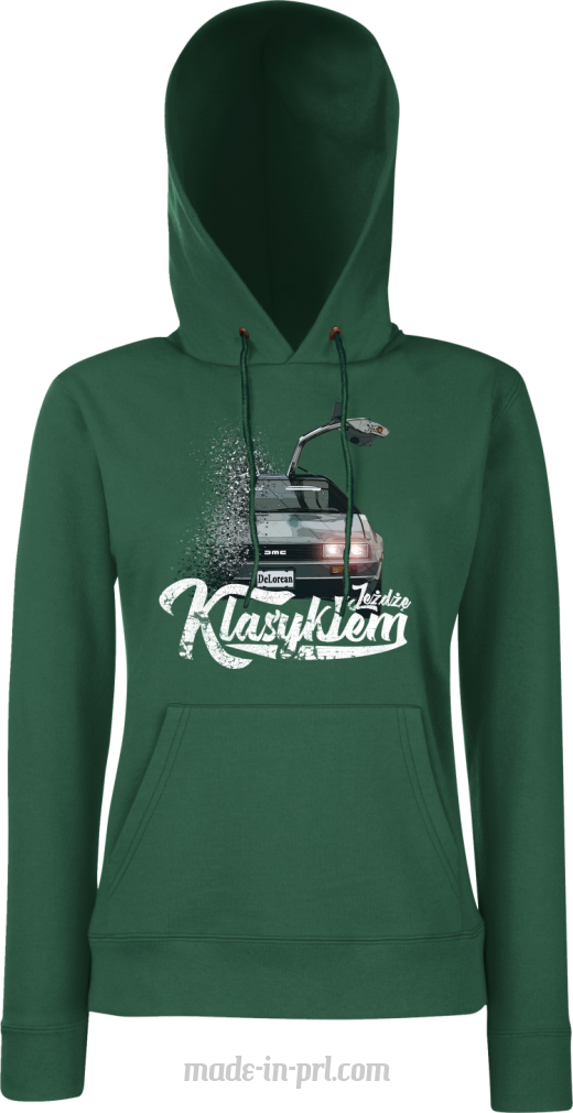 Jeżdżę klasykiem DMC DeLorean - bluza damska z kapturem