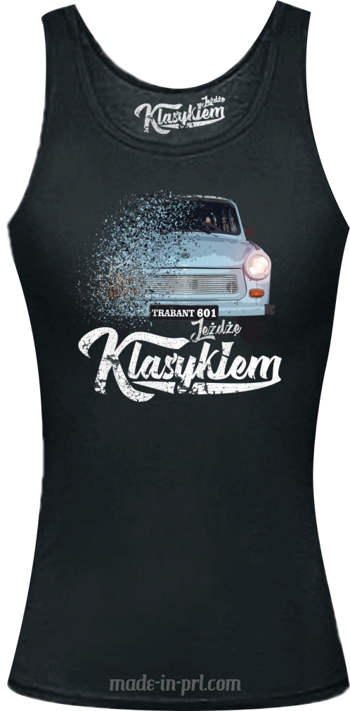Czarny top damski z nadrukiem TARPAN 601