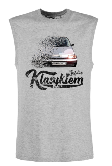 Jeżdżę klasykiem CINQUECENTO - top męski bezrękawnik melanż