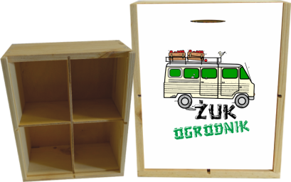 Żuk Ogrodnik Wektor -  skrzynka drewniana 4 przegródki