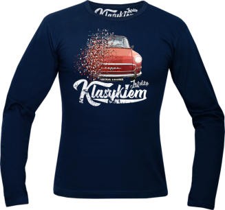 Jeżdżę Klasykiem Skoda 1000MB - longsleeve męski granatowy