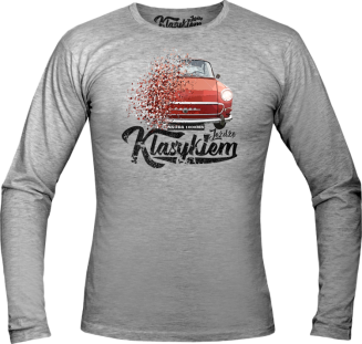 Jeżdżę Klasykiem Skoda 1000MB - longsleeve męski melanżowy