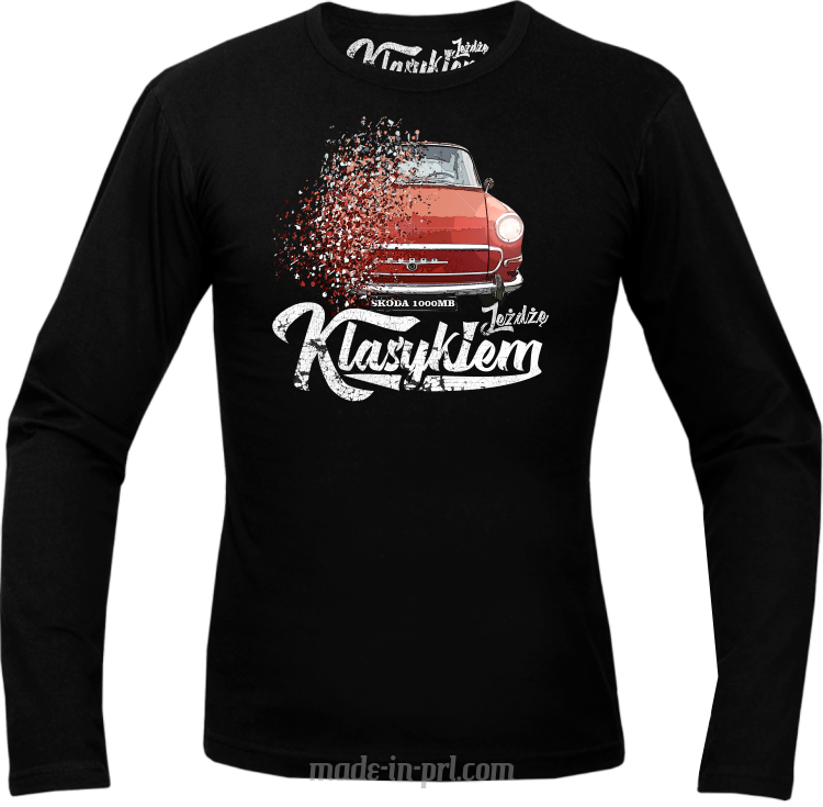 Jeżdżę Klasykiem Skoda 1000MB - longsleeve męski czarny