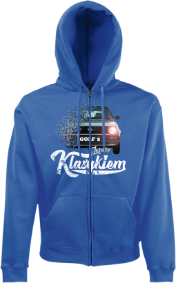 Jeżdzę klasykiem GOLF 2 - bluza męska kaptur na zamek 