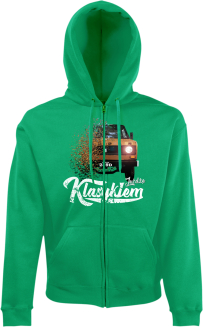 Jeżdżę klasykiem TARPAN - bluza kaptur na zamek zieona