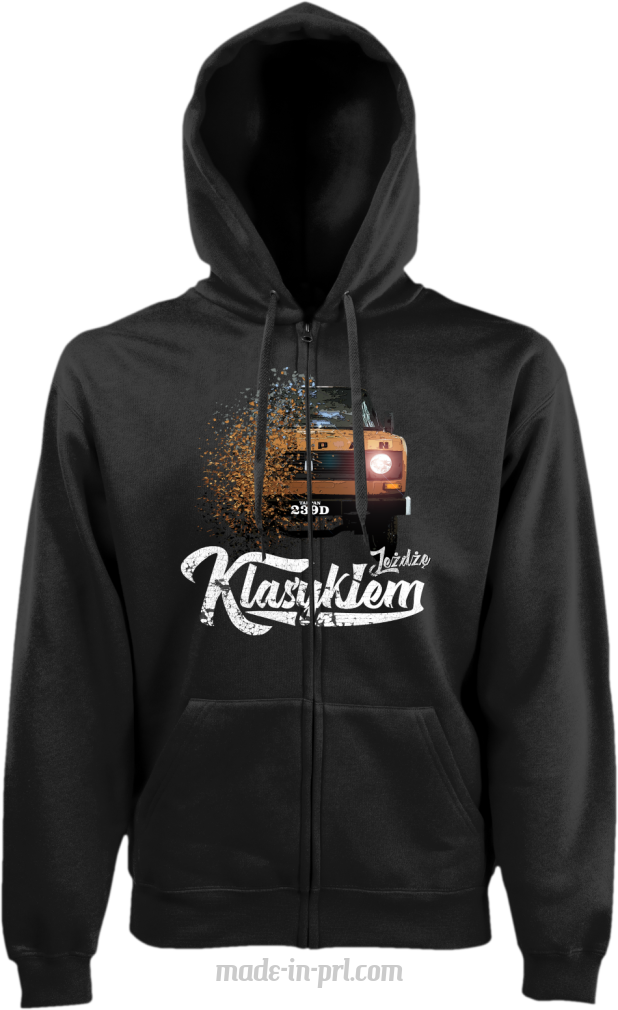 Jeżdżę klasykiem TARPAN - bluza męska kaptur na zamek