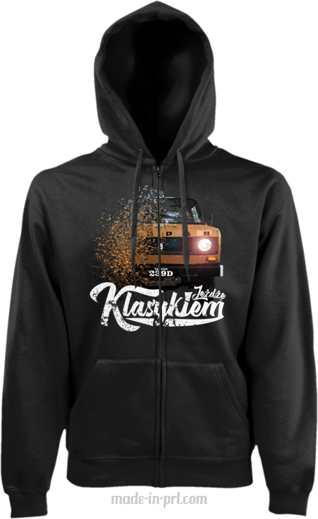 Jeżdżę klasykiem Tarpan 239D - bluza męska kaptur na zamek