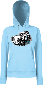 Trabant since 1958 Wakacje - bluza damska z kapturem błękitna