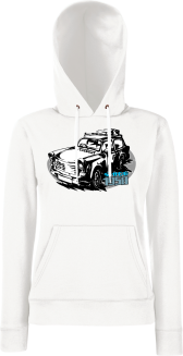 Trabant since 1958 Wakacje - bluza damska z kapturem biała