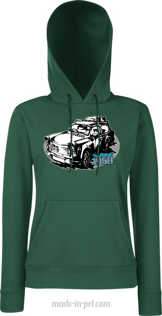 Trabant since 1958 Wakacje - bluza damska z kapturem butelkowa