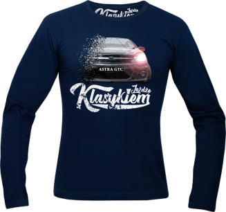 Jeżdżę Klasykiem OPEL Astra GTC - longsleeve męski granatowy