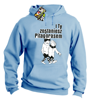 I ty zostaniesz Pitagorasem - bluza z kapturem męska błękitna