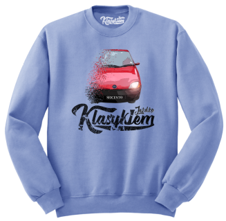 Błękitna bluza męska z nadrukiem - SEICENTO 