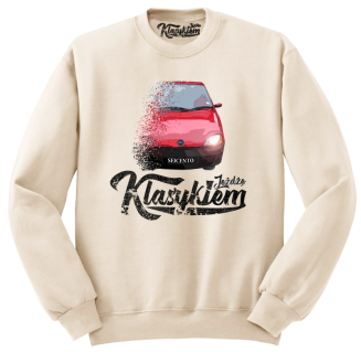 Beżowa bluza męska z nadrukiem - SEICENTO 