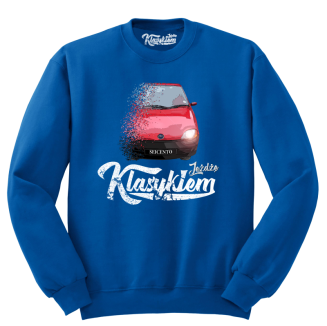 Niebieska bluza męska z nadrukiem - SEICENTO 