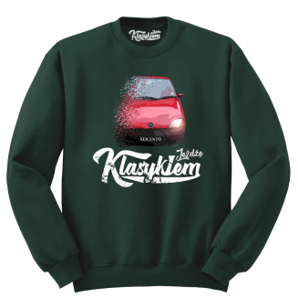 Ciemno-zielona bluza męska z nadrukiem - SEICENTO 