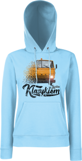 Jeżdżę klasykiem Kamaz 5320 - bluza damska z kapturem błękitna