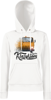 Jeżdżę klasykiem Kamaz 5320 - bluza damska z kapturem biała