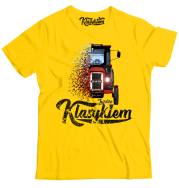 Jeżdżę klasykiem Traktor c330 - koszulka męska żółta