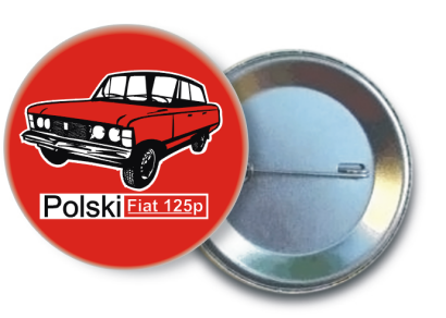Czerwony FIAT 125 standard - button pins