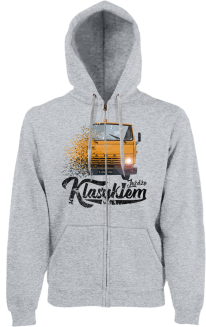 Jeżdżę klasykiem Kamaz 5320 - bluza męska kaptur na zamek melanżowa