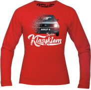 Jeżdżę klasykiem GOLF 2 - longsleeve męski czerwona