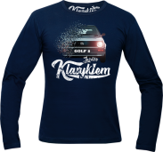 Jeżdżę klasykiem GOLF 2 - longsleeve męski granatowa