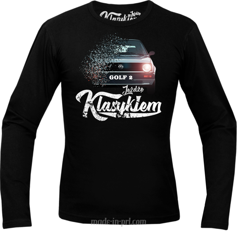 Jeżdżę klasykiem GOLF 2 - longsleeve męski czarna