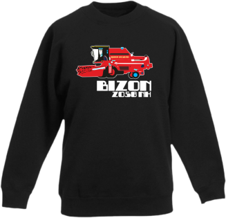 BIZON ZO58NH - Bluza dziecięca standard bez kaptura czarna 