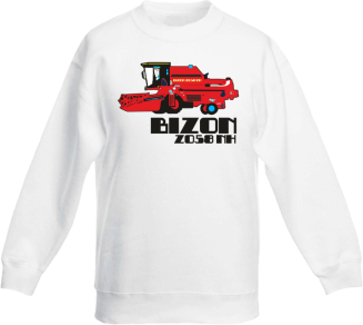BIZON ZO58NH - Bluza dziecięca standard bez kaptura biała 