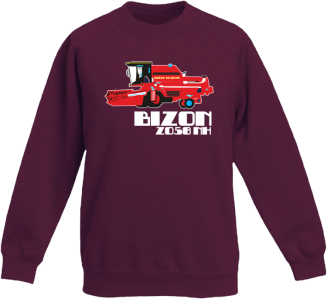 BIZON ZO58NH - Bluza dziecięca standard bez kaptura burgund 