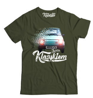 Jeżdżę klasykiem FIAT 126p - koszulka męska khaki