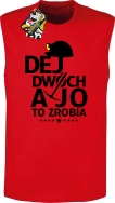 Dej dwóch a jo to zrobia - top męski bezrękawnik czerwony